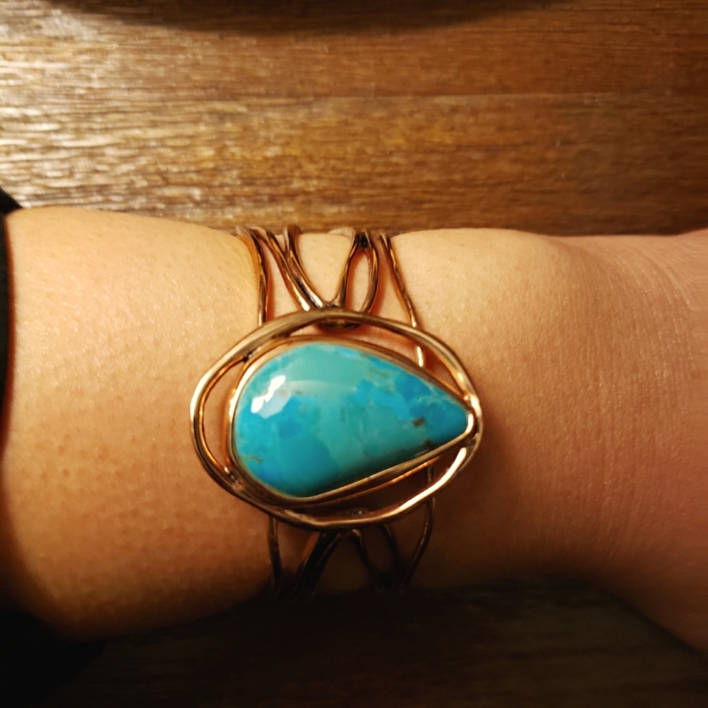 Copper Turquoise Cuff Bracelet